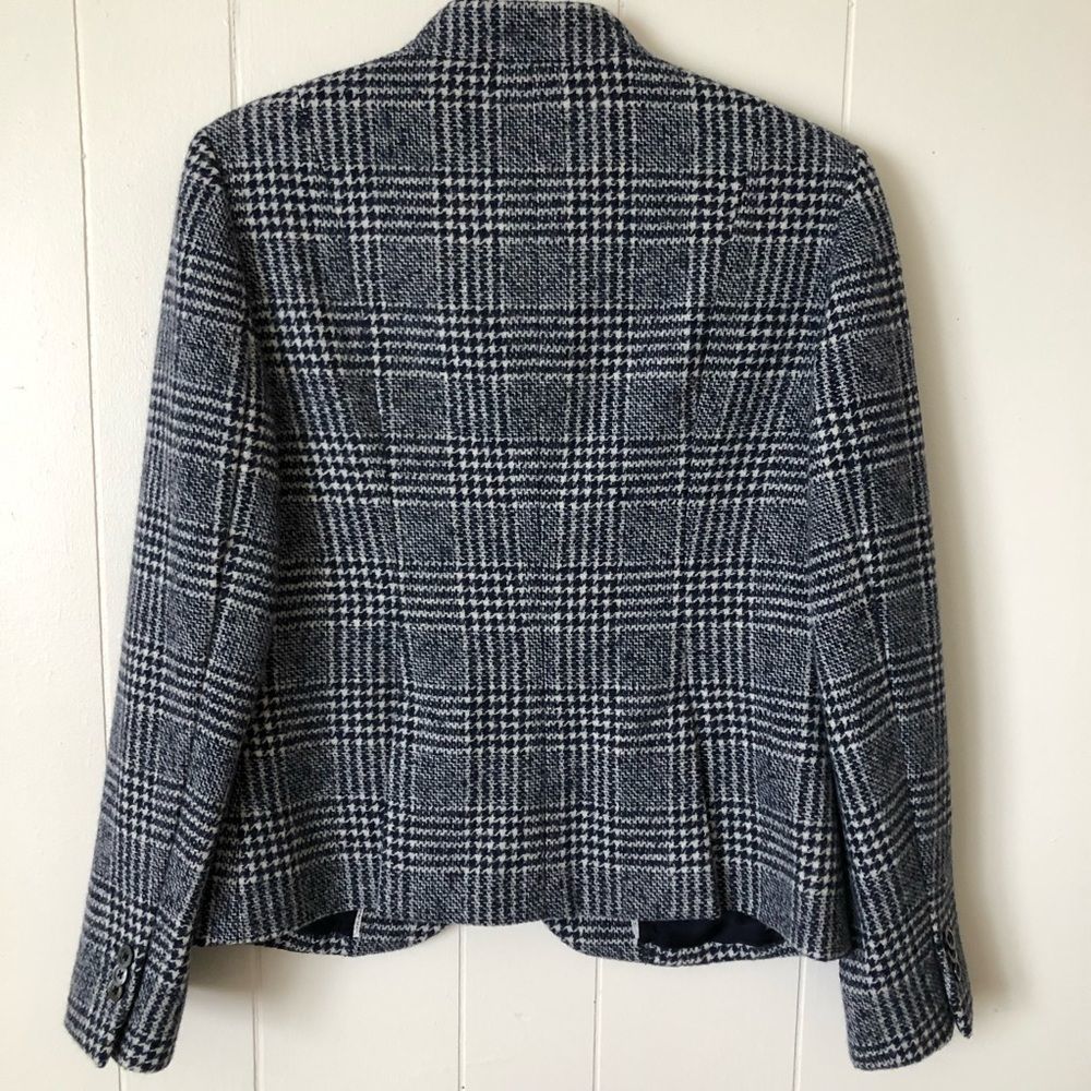 Brooks Brothers Black and White Plaid Wool Blend Blazer - Picture 6 of 7